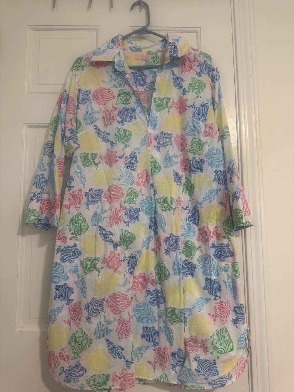 Lilly Pulitzer Pastel Multicolor Fish Print Cover up/Beach Dress
